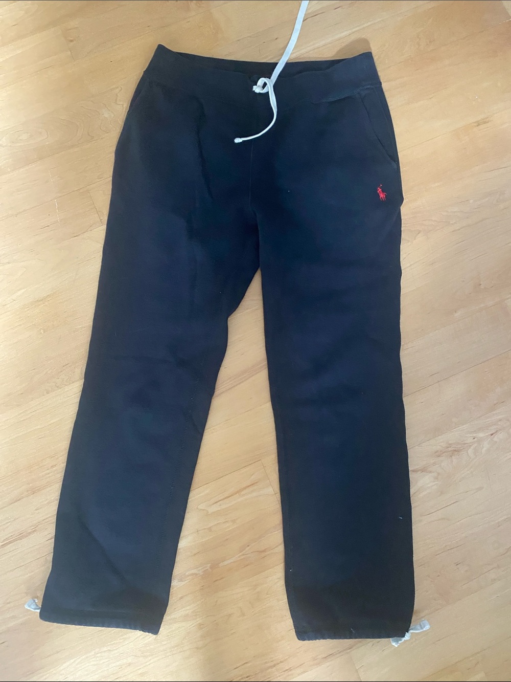 Polo by Ralph Lauren Black Jogger Sweatpants with Red Pony